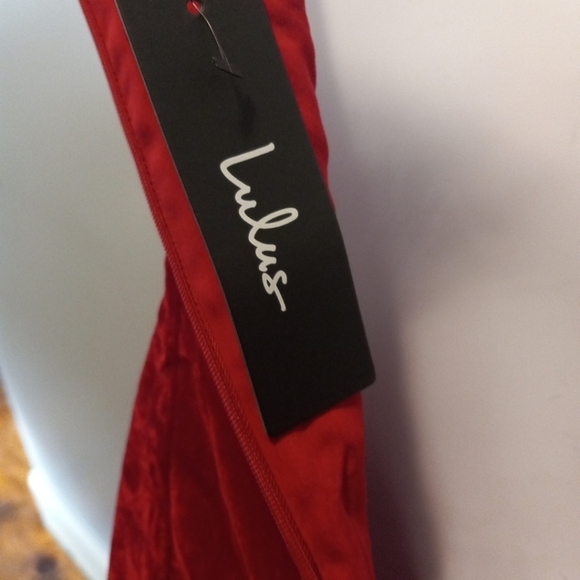 Lulus Rhinestone Strappy Back Velvet Mini Dress in Burgundy Size Small - Picture 8 of 11